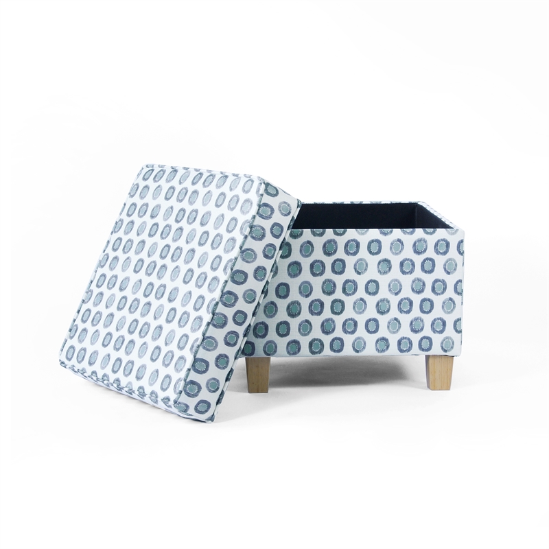 HomePop Square Transitional Fabric Storage Ottoman in Multi-Color