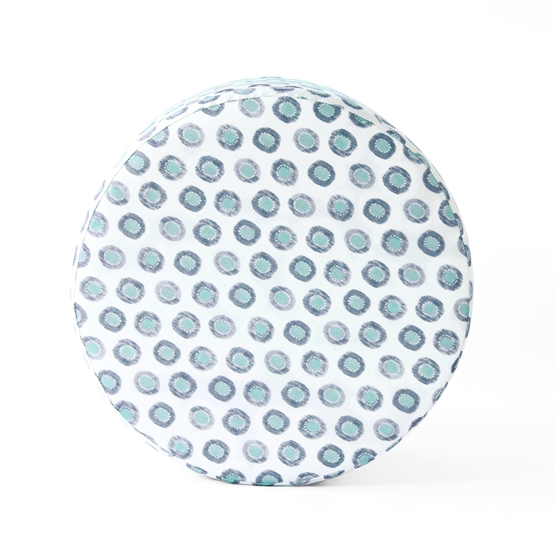 HomePop Round Transitional Fabric Storage Ottoman in Multi-Color