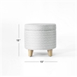 HomePop Round Transitional Fabric Storage Ottoman in Light Gray