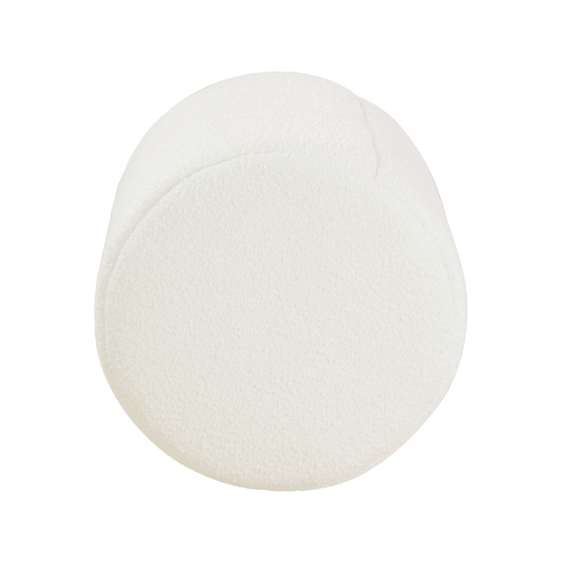 HomePop Round Transitional Fabric Upholstered Decorative Ottoman in Cream