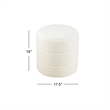 HomePop Round Transitional Fabric Upholstered Decorative Ottoman in Cream