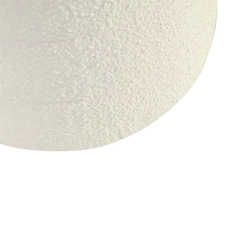 HomePop Round Transitional Fabric Upholstered Storage Ottoman in Cream