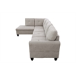 Star Home Living Marseille Linen Fabric Sectional Sofa Set in Gray