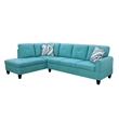 Star Home Living Marseille Linen Fabric Sectional Sofa Set in Green