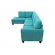 Star Home Living Marseille Linen Fabric Sectional Sofa Set in Green