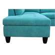 Star Home Living Marseille Linen Fabric Sectional Sofa Set in Green