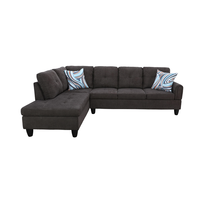 Star Home Living Marseille Linen Fabric Sectional Sofa Set in Red