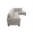 Star Home Living Puebla Linen Fabric Sectional Sofa Set in Gray