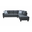 Star Home Living Puebla Linen Fabric Sectional Sofa Set in Dark Gray
