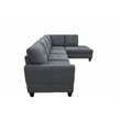 Star Home Living Puebla Linen Fabric Sectional Sofa Set in Dark Gray