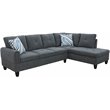 Star Home Living Puebla Linen Fabric Sectional Sofa Set in Dark Gray