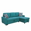 Star Home Living Hannah Microfiber Fabric Revers. Sectional Sofa in Green