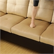 Beverly Fine Furniture Microfiber with Faux Leather Sofa Set With Ottoman Beige