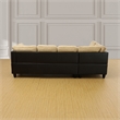 Beverly Fine Furniture Microfiber with Faux Leather Sofa Set With Ottoman Beige