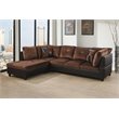 Star Home Living Corp Timmy Microfiber Fabric Left Facing Sectional in Chocolate