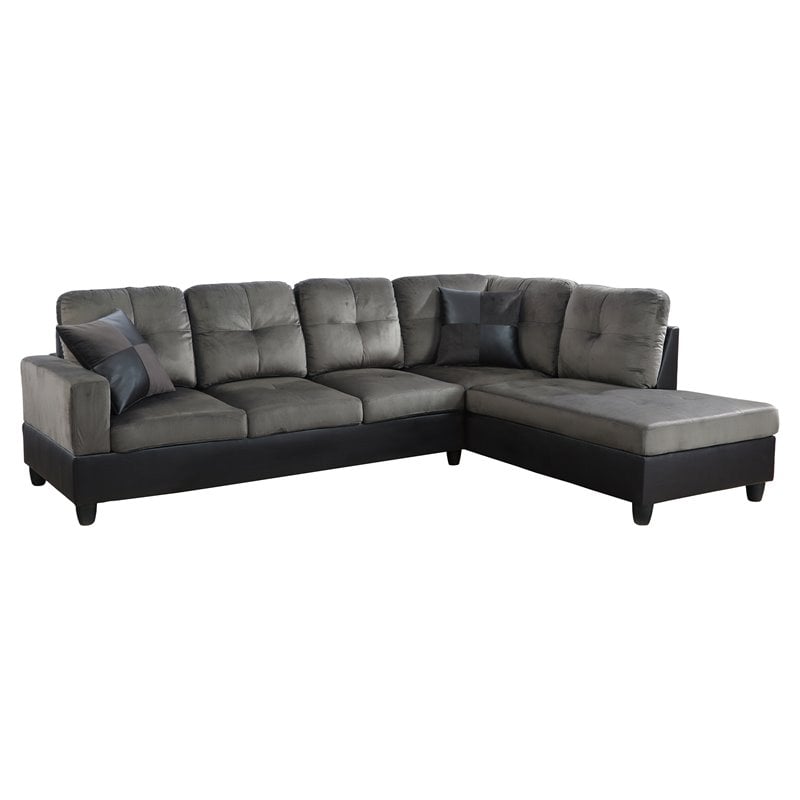 Star Home Living Corp Chris Fabric Right Facing Sectional in Taupe Gray
