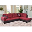 Star Home Living Corp Chris Microfiber Fabric Right Facing Sectional in Red