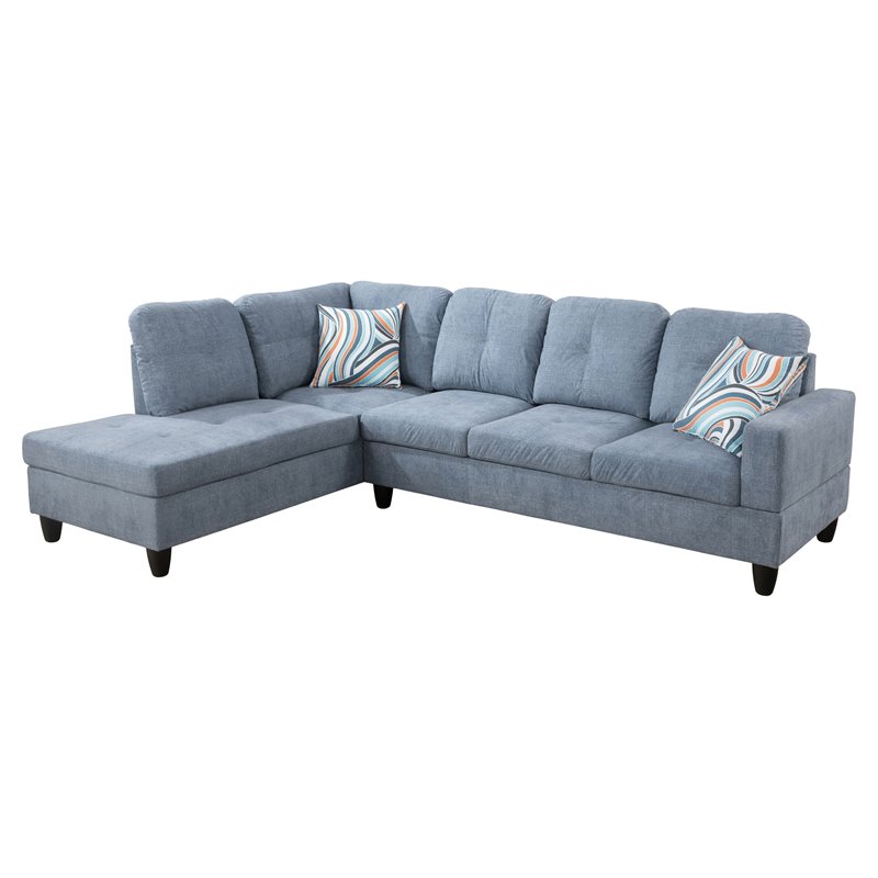 Star Home Living Corp Ben Lint Fabric Left Sectional Sofa in Flint Gray