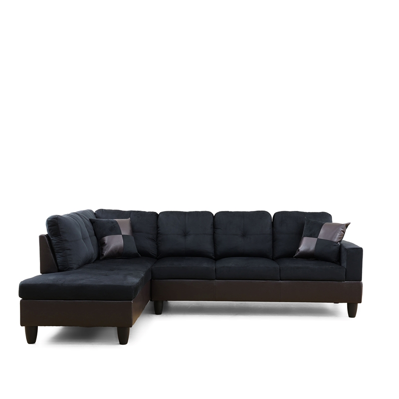 Star Home Living Corp Nina Fabric Left Facing Sectional in Mightnight Blue