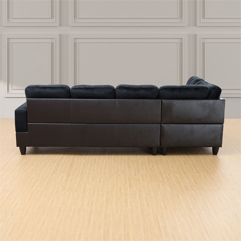 Star Home Living Corp Nina Fabric Left Facing Sectional in Mightnight Blue