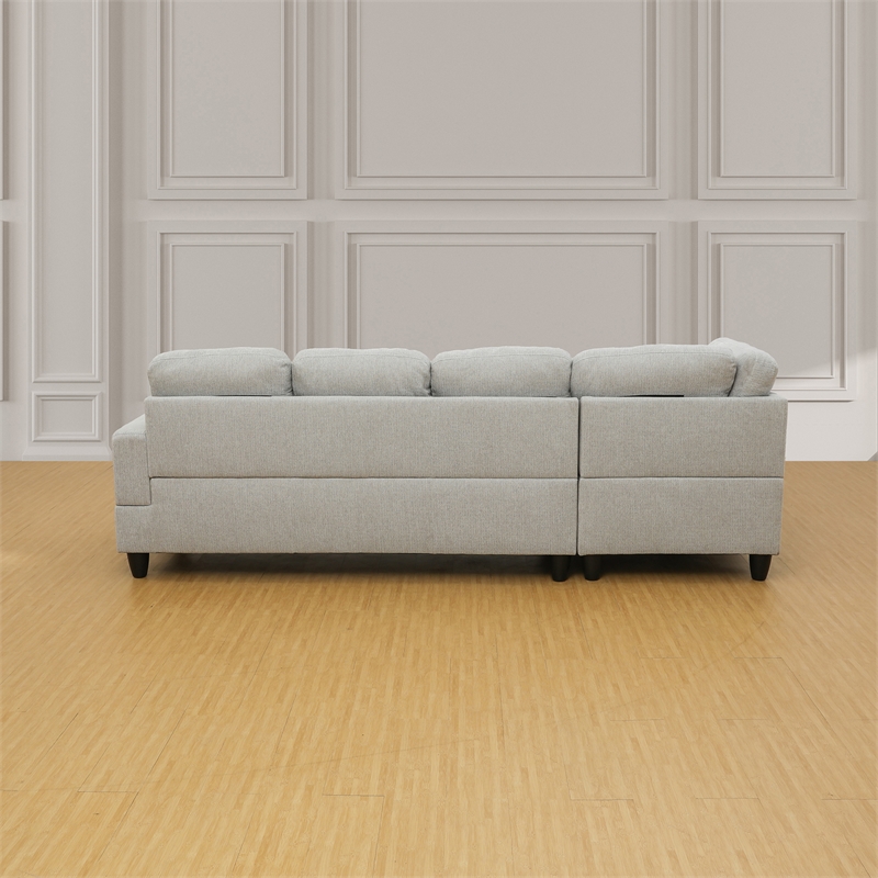 Star Home Living Corp Tracy Flannelette Fabric Left Facing Sectional in Gray