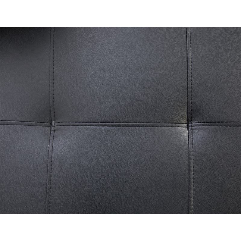 Star Home Living Corp Yolanda Faux Leather Sectional Sofa in Black