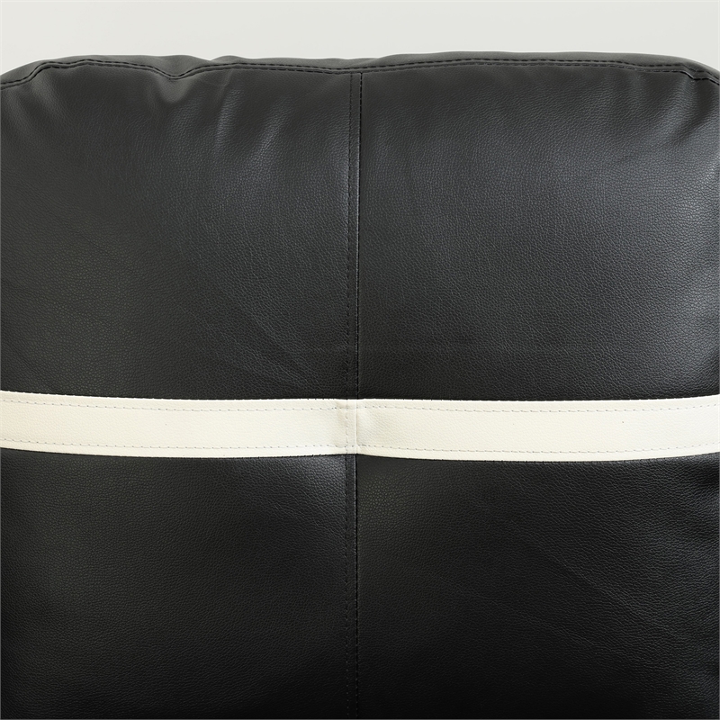 Star Home Living Corp Harry Faux Leather Right Sectional Sofa in Black/White