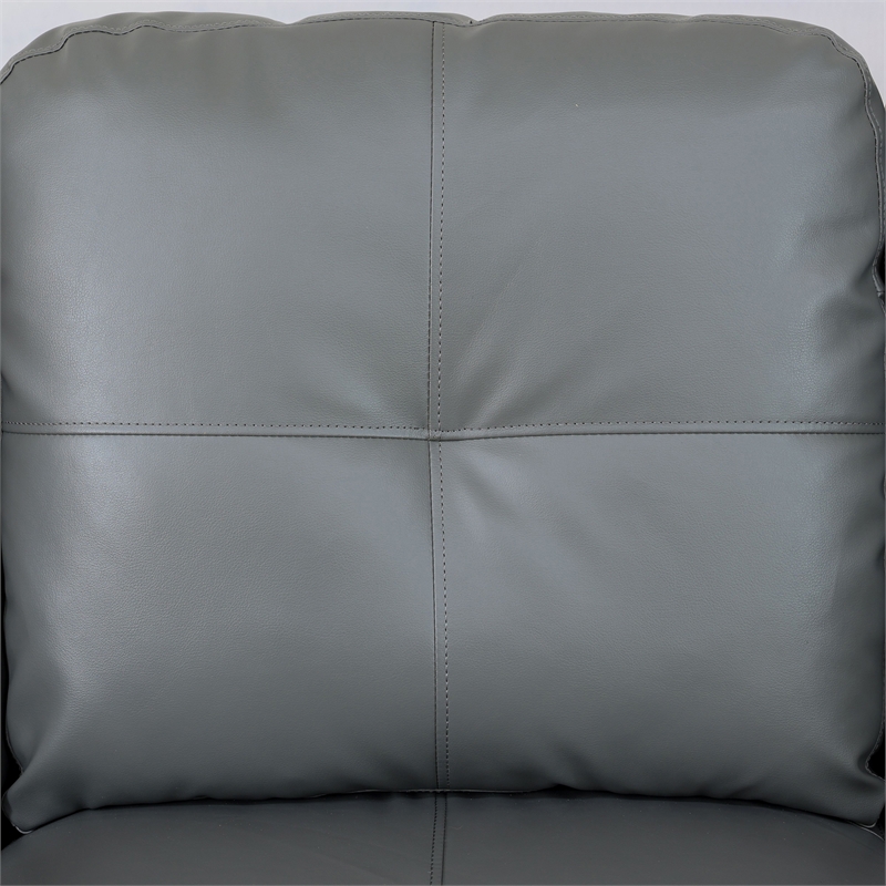 Star Home Living Corp Ben Faux Leather Left Sectional Sofa in Dark Brown