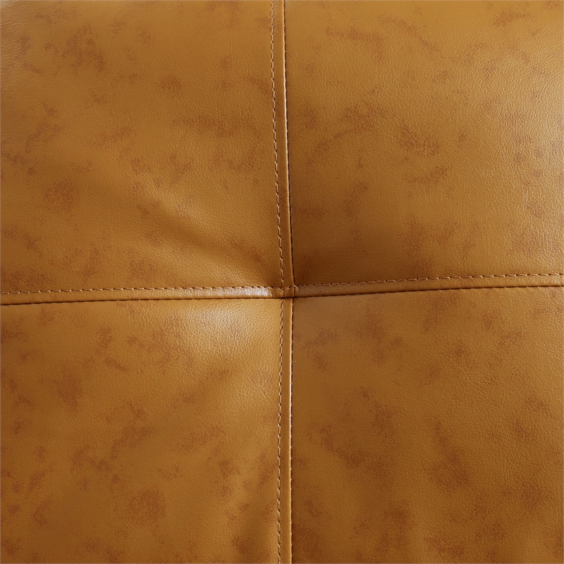 Star Home Living Corp Harry Faux Leather Right Sectional Sofa in Ginger Brown