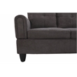 Star Home Living 3PC Flannelette Sectional Sofa with Ottoman (Dark Brown)