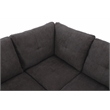 Star Home Living 3PC Flannelette Sectional Sofa with Ottoman (Dark Brown)