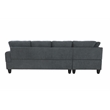 Star Home Living 3PC Flannelette Sectional Sofa with Ottoman (Dark Gray)