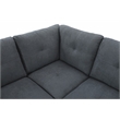 Star Home Living 3PC Flannelette Sectional Sofa with Ottoman (Dark Gray)