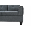 Star Home Living 3PC Flannelette Sectional Sofa with Ottoman (Dark Gray)