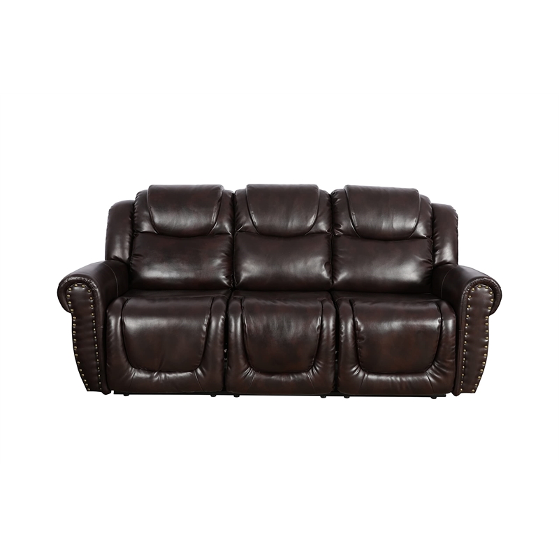 Star Home Living Corp 3-piece Faux Leather Reclining Living Room Set in Espresso
