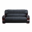 Star Home Living 2 Pieces Genuine Leather Living Room Set in Black