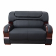 Star Home Living 2 Pieces Genuine Leather Living Room Set in Black