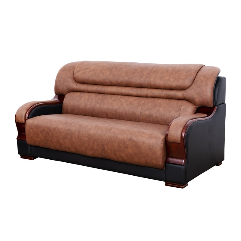 Star Home Living 2 Pieces Genuine Leather Living Room Set in Brown
