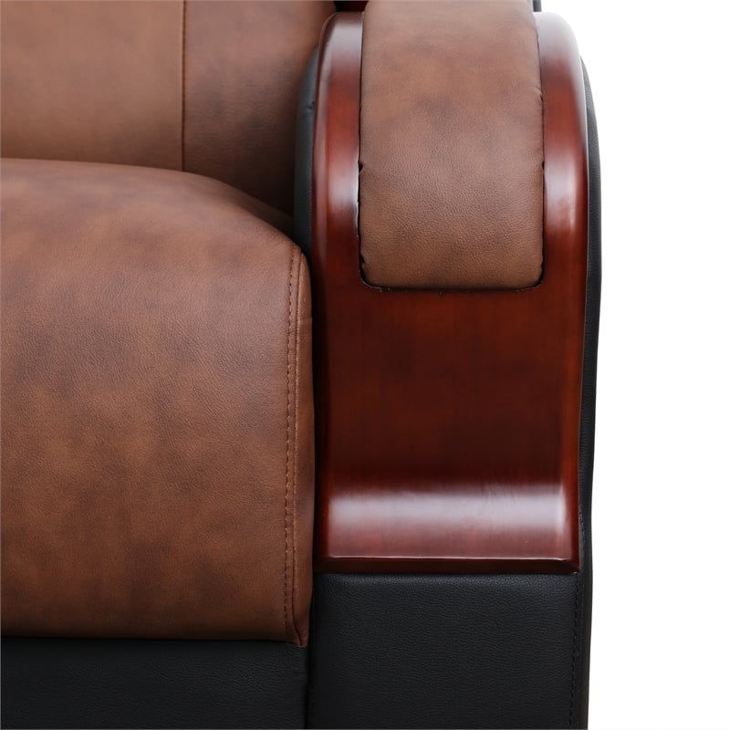 Star Home Living 2 Pieces Genuine Leather Living Room Set in Brown