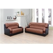 Star Home Living 2 Pieces Genuine Leather Living Room Set in Brown