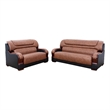 Star Home Living 2 Pieces Genuine Leather Living Room Set in Brown