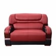 Star Home Living 3-Piece Genuine Leather Sofa Set in Black/Red
