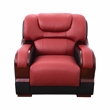Star Home Living 3-Piece Genuine Leather Sofa Set in Black/Red
