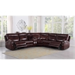 Star Home Living Leather Upholstered 6-Piece Reclining Sofa Set in Brown