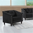 Jessica 3 Pieces Black Microfiber Living Room Set Modern Velvet Sofa Set pillow