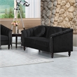 Jessica 3 Pieces Black Microfiber Living Room Set Modern Velvet Sofa Set pillow