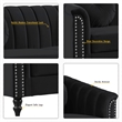 Jessica 3 Pieces Black Microfiber Living Room Set Modern Velvet Sofa Set pillow