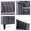 Jessica 3 Pieces Gray Microfiber Living Room Set Modern Velvet Sofa Set pillow