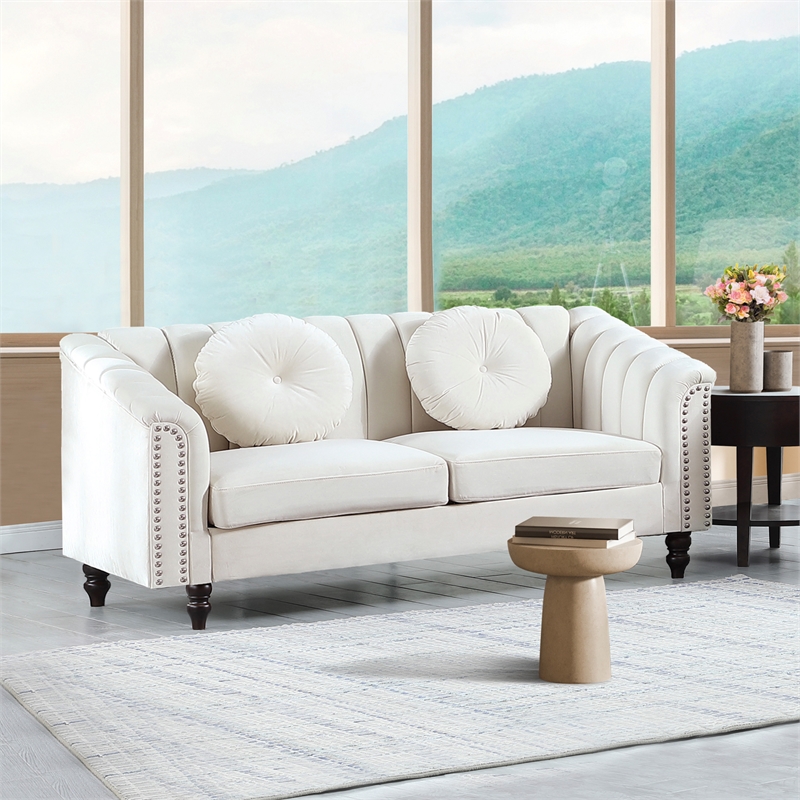 FUOROLA Mirando 2 Piece Living Room Set white