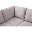Starhome L Shaped Gray Couch with Storage Ottoman(Pillows Included) Microfiber